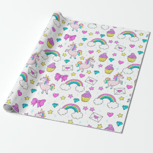 Cute Unicorn Pattern Wrapping Paper