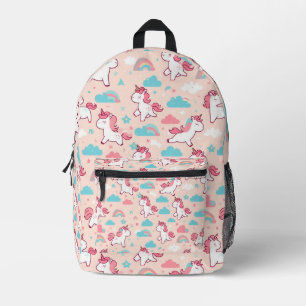 Cute Unicorn Patterns Printed Backpack
