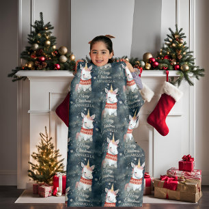 Cute Unicorn Personalised Christmas Fleece Blanket