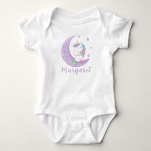 Cute Unicorn Personalised Name Cute Baby Bodysuit