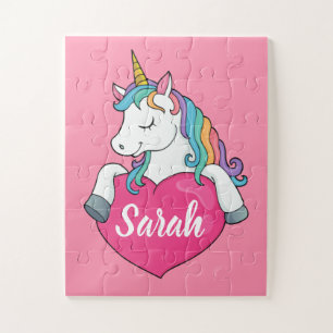 Cute Unicorn Personalised Name  Jigsaw Puzzle