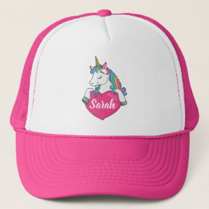 Cute Unicorn Personalised Name  Trucker Hat