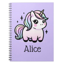 Cute Unicorn Personalised Notebook