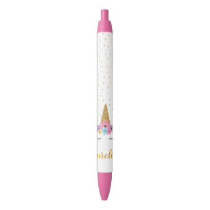 Cute Unicorn Personalised Pen   Custom Colour