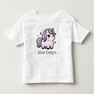 Cute Unicorn Personalised Toddler T-Shirt