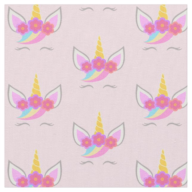 Cute Unicorn Pink Fabric (Close Up)