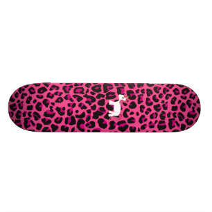 Cute unicorn pink leopard print skateboard