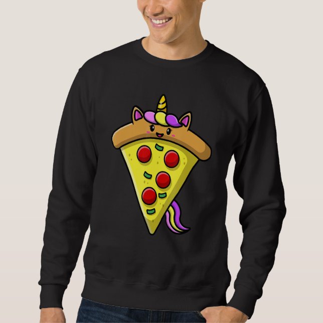 Cute Unicorn Pizza     Foodie Girls Women Sweatshirt (Front)