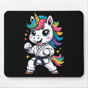 Cute Unicorn Playing Karate Taekwondo Unicorn Mouse Pad