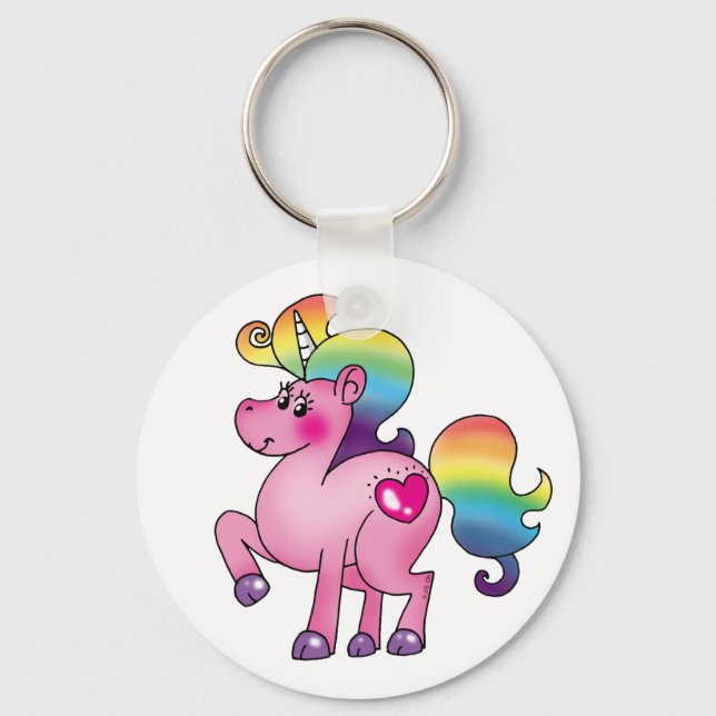 cute unicorn pony key ring (Front)