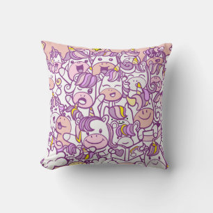 Cute Unicorn Pony: Magic Doodle Collection Cushion