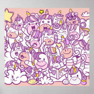 Cute Unicorn Pony: Magic Doodle Collection Poster