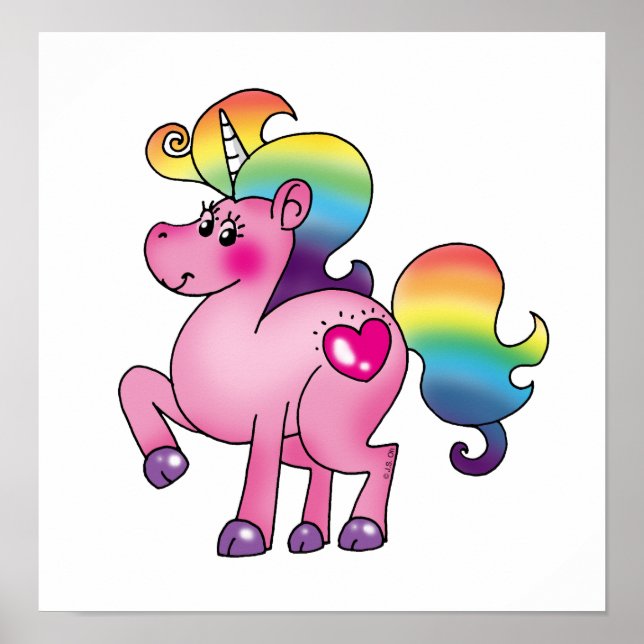 cute unicorn pony poster (Front)