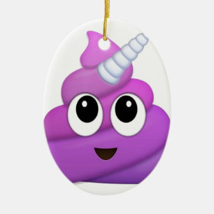 Cute Unicorn Poop emoji Ceramic Tree Decoration