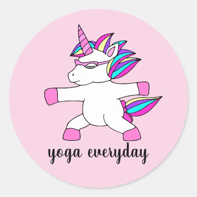 Cute unicorn practicing yoga sticker (Front)