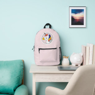 Cute Unicorn Printed Backpack