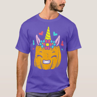 Cute Unicorn Pumpkin Autumn Thanksgiving Halloween T-Shirt