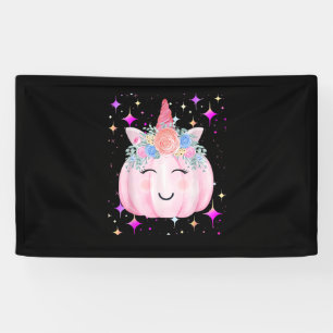 Cute Unicorn Pumpkin Halloween Girls Kids Funny Co Banner