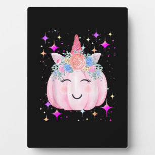 Cute Unicorn Pumpkin Halloween Girls Kids Funny Co Plaque