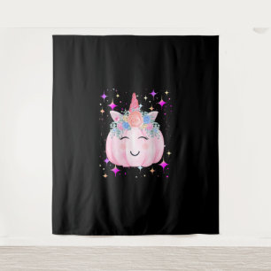 Cute Unicorn Pumpkin Halloween Girls Kids Funny Co Tapestry