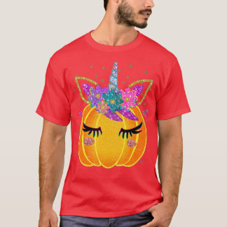 Cute Unicorn Pumpkin Halloween Thanksgiving  - 19  T-Shirt