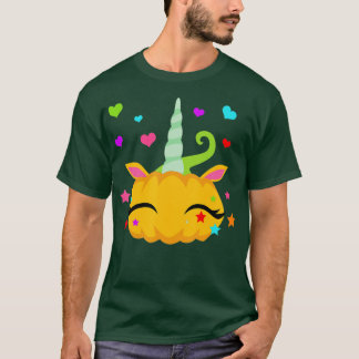 Cute Unicorn Pumpkin Halloween Thanksgiving Costu T-Shirt