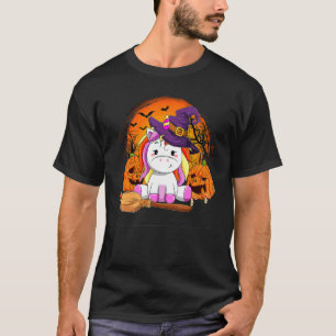 Cute Unicorn Pumpkin Halloween Thanksgiving Hallow T-Shirt