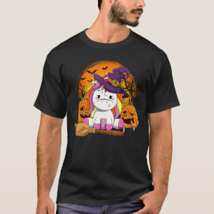 Cute Unicorn Pumpkin Halloween Thanksgiving Hallow T-Shirt