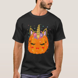 Cute Unicorn Pumpkin Halloween Thanksgiving Kids G T-Shirt