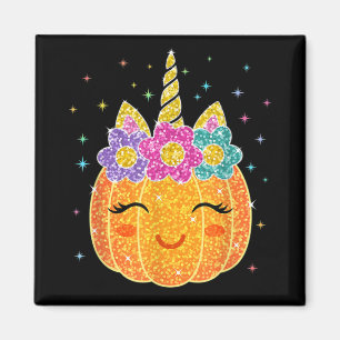 Cute Unicorn Pumpkin Halloween Thanksgiving Magnet