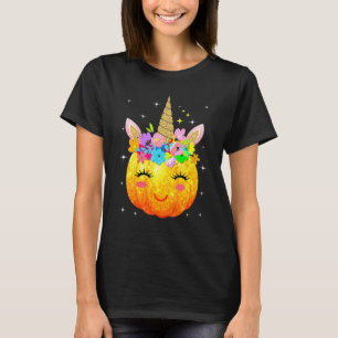 Cute Unicorn Pumpkin Halloween Thanksgiving T-Shirt