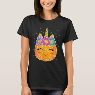 Cute Unicorn Pumpkin Halloween Thanksgiving T-Shirt