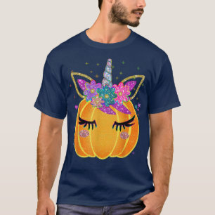 Cute Unicorn Pumpkin Halloween Thanksgiving T-Shirt