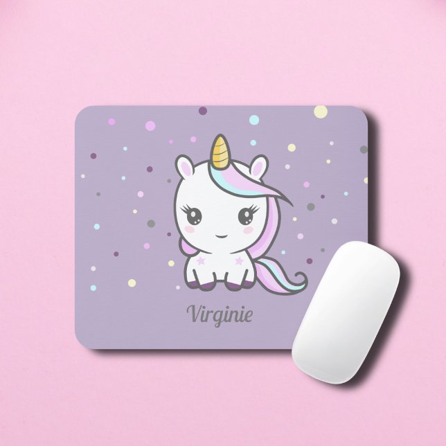 Cute Unicorn Purple Mouse Pad (Cute Unicorn Purple Mouse Pad)