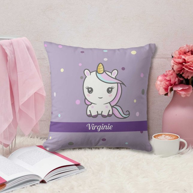 Cute Unicorn Purple Pillow (Cute Unicorn Purple Pillow)