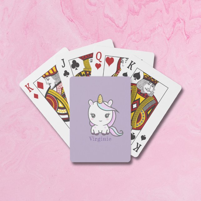 Cute Unicorn Purple Playing Cards (Cute Unicorn Purple Playing Cards)