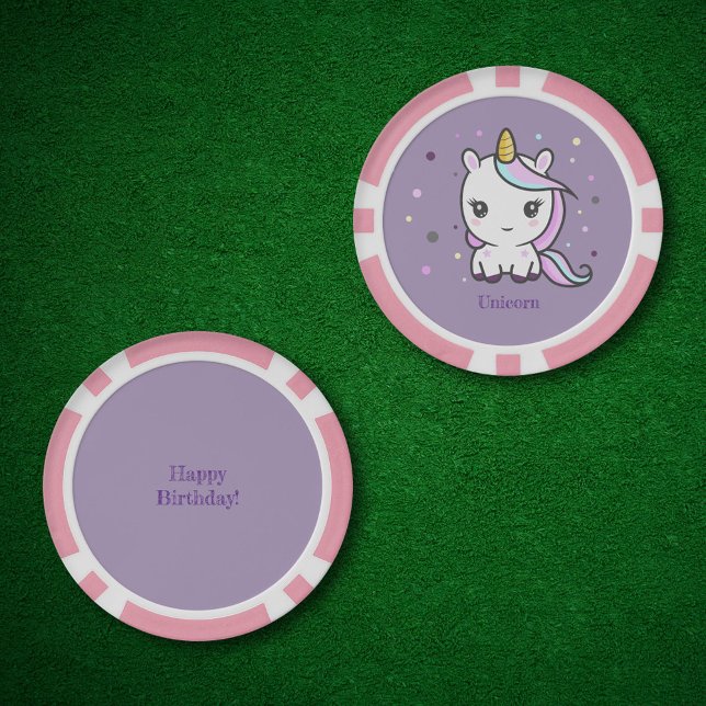 Cute Unicorn Purple Poker Chips (Cute Unicorn Purple Poker Chips)