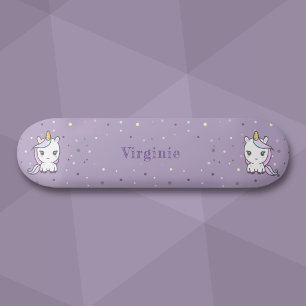 Cute Unicorn Purple Skateboard