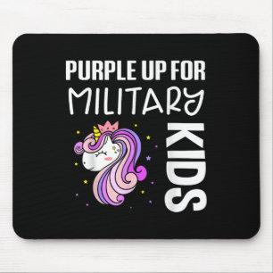 Cute Unicorn Purple Up For Military Kids Military Mouse Pad