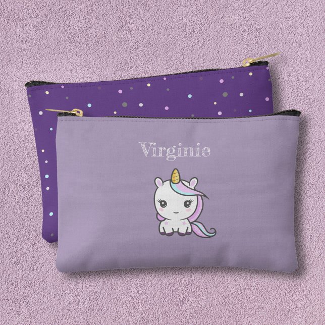Cute Unicorn Purple Zipped Pouch (Cute Unicorn Purple Zipped Pouch)