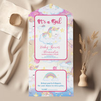 Cute Unicorn Rainbow Baby Shower
