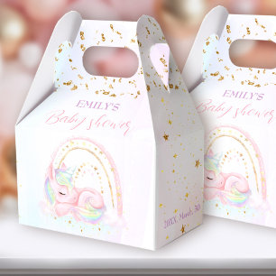 Cute Unicorn Rainbow Baby Shower Favour Box