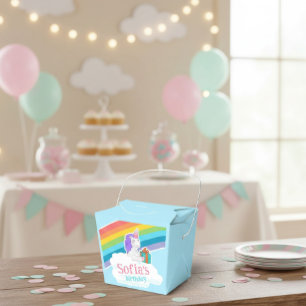 Cute Unicorn Rainbow Birthday Party  Favour Box