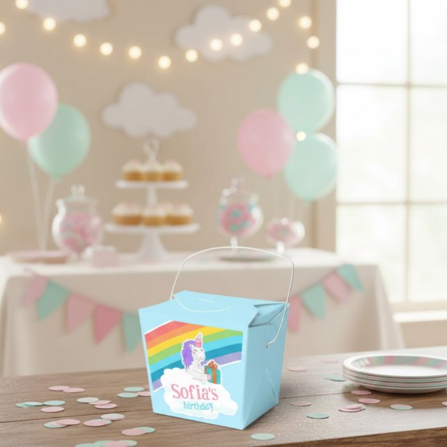 Cute Unicorn Rainbow Birthday Party  Favour Box (Creator Uploaded)