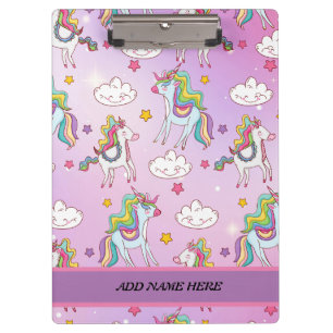Cute Unicorn Rainbow  Clipboard