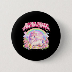 Cute Unicorn Rainbow Floral Funny for Men Women 6 Cm Round Badge