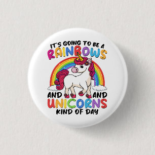 cute unicorn rainbow funny 3 cm round badge