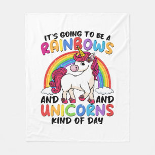 cute unicorn rainbow funny fleece blanket
