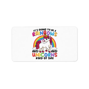 cute unicorn rainbow funny label