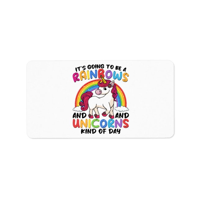 cute unicorn rainbow funny label (Front)
